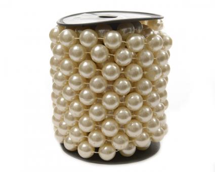 Perlenkette Kunststoff XL creme