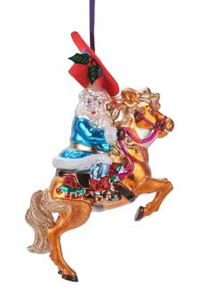Hänger Cowboy Santa auf dem Pferd, mehrfarbig 
