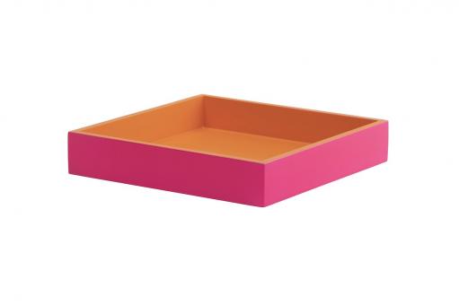 Spa Tablett, S, quadratisch, 2farbig, pink/orange 