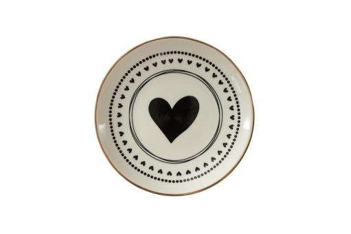 Deko-Teller, Love Plates, Herz, Rund, Farbe Weiß 