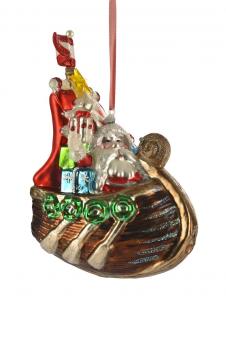 Hänger Wikingerschiff mit Santa, mehrfarbig 