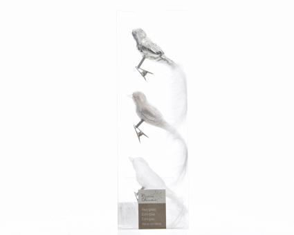 Vögel aus Glas Mix Farbe Silber 