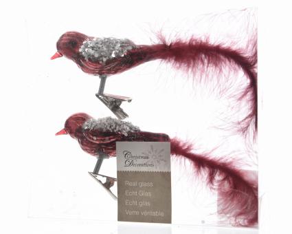 Vögel aus Glas Mix Farbe Ochsenblut 