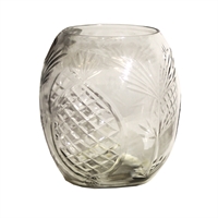 Windlicht/ Vase mit Ananasschliff in Handarbeit 13cm