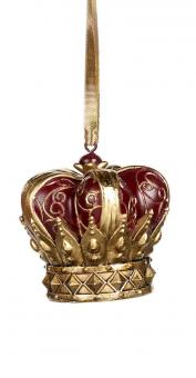 Hänger Krone aus Kunststoff Farbe Rot/Gold bordeaux