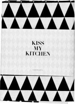 Kiss My Kitchen Geschirrtuch Dreieck Print weiss