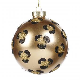 Weihnachtskugel Leopard Farbe Champagner 