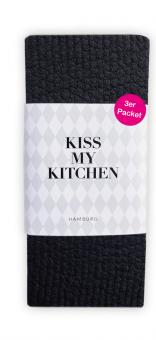 Kiss My Kitchen Schwammtuch Uni schwarz